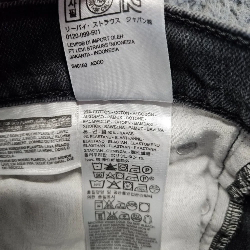 Levis 514 Jeans‎ Men Size 32x34 Black Denim Straight Leg Zip Fly